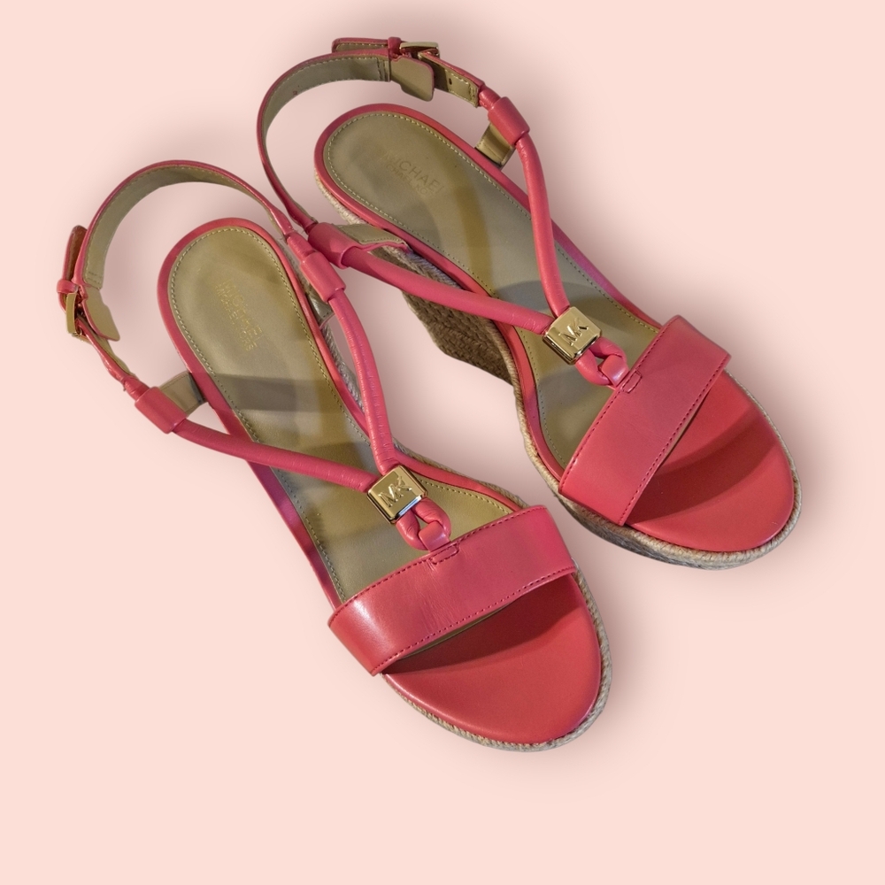 MICHAEL Michael Kors Annie Pink Wedge Sandal 9.5M NEW